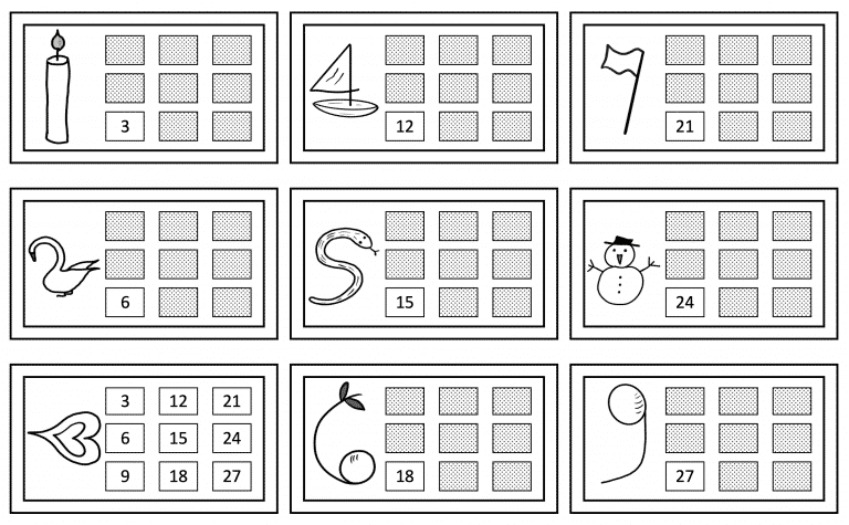 Three times table - worksheet